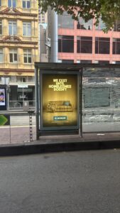 We Are Mobilise billboard by JCDecaux and Bursty — We Exist Until Homelessness Doesn't campaign 2026