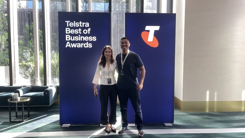 We Are Mobilise team at Telstra Business Awards — Victorian winner High Growth category 2025