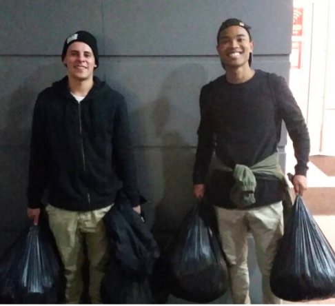 Mobilise founder Noah and friend on first outreach in Melbourne 2016 — the beginning of We Are Mobilise